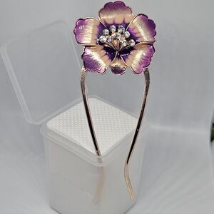 Lilla Rose Purple and Gold Orchid Swerve Hair u-pin